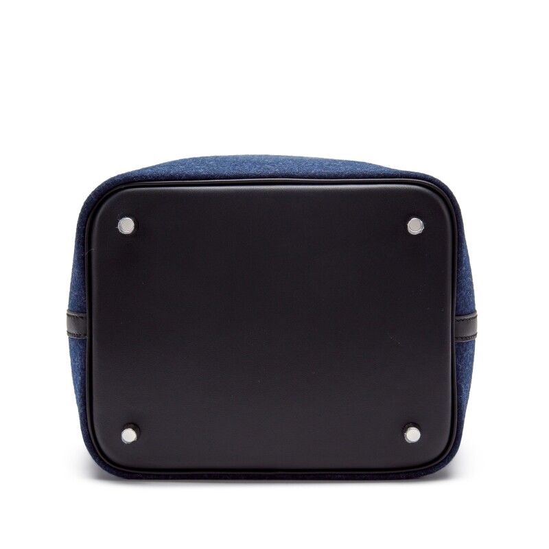 Hermès Blue Nuit Feutre Wool and Black Swift Picotin Lock 22 Palladium Hardware - Image 6